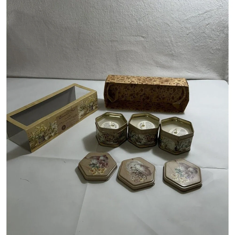 Y2K Plum Scented Candle Set Fabrice De Villeneuve New Vintage Set of‎ 3